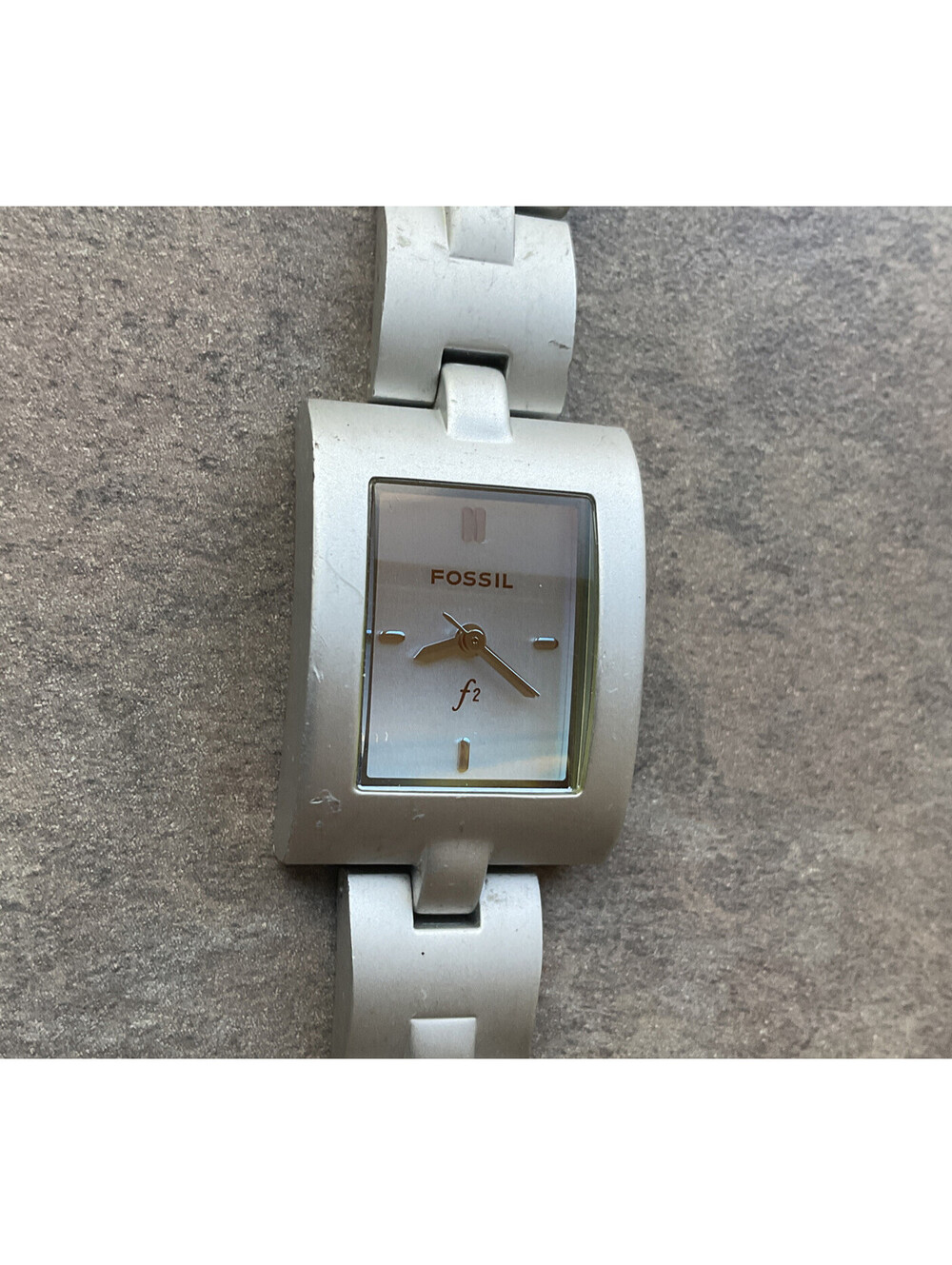 LAIDES SOLID ALUMINIUM FOSSIL F2 WRISTWATCH - ES-9050 - NEW BATTERY BU